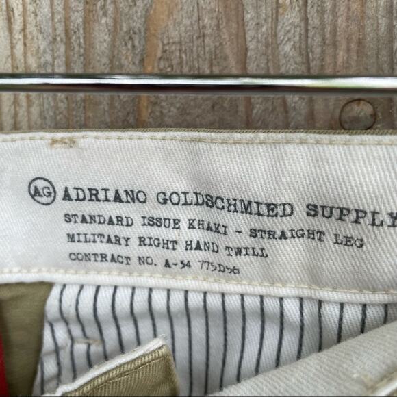 AG Adriano Goldschmied Pants Trousers Standard Issue Khaki Straight Size 34 NWT - Picture 8 of 10